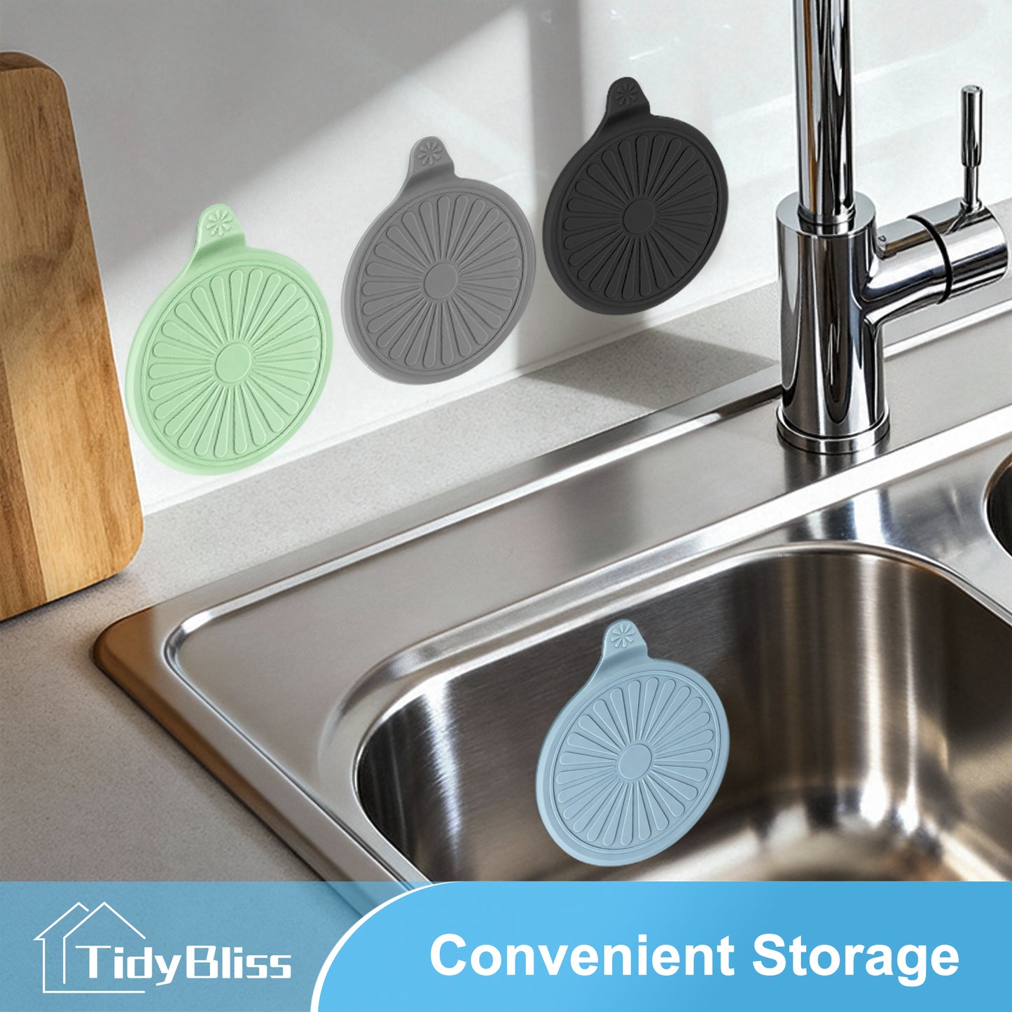 TidyBliss Bathtub Drain Stopper 4 Pack, 5.1" Silicone Bath Tub Flat Suction Cover