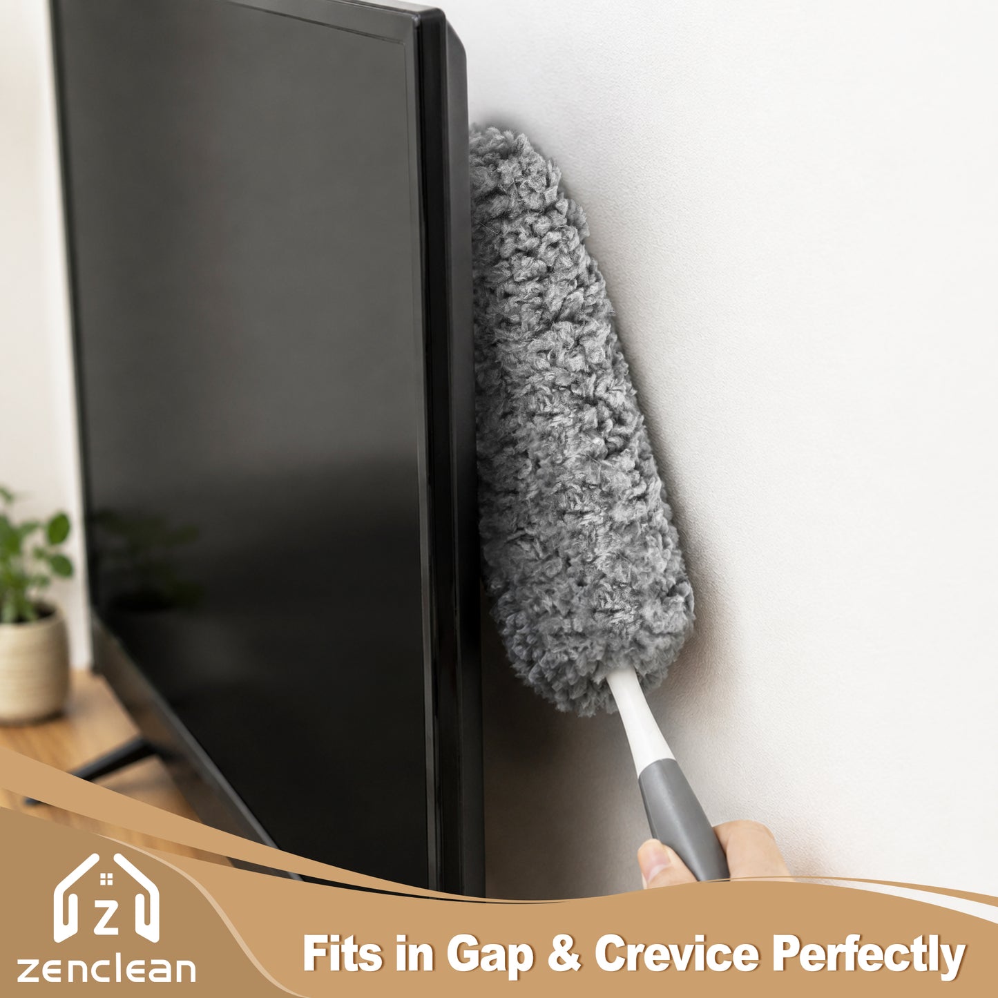 ZenClean Microfiber Duster for Cleaning with Detachable Washable Head