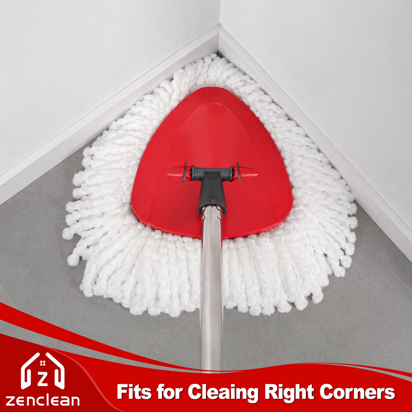 ZenClean Spin Mop Replacement Head 4 PCS Compatible with EasyWring 1 Tank System