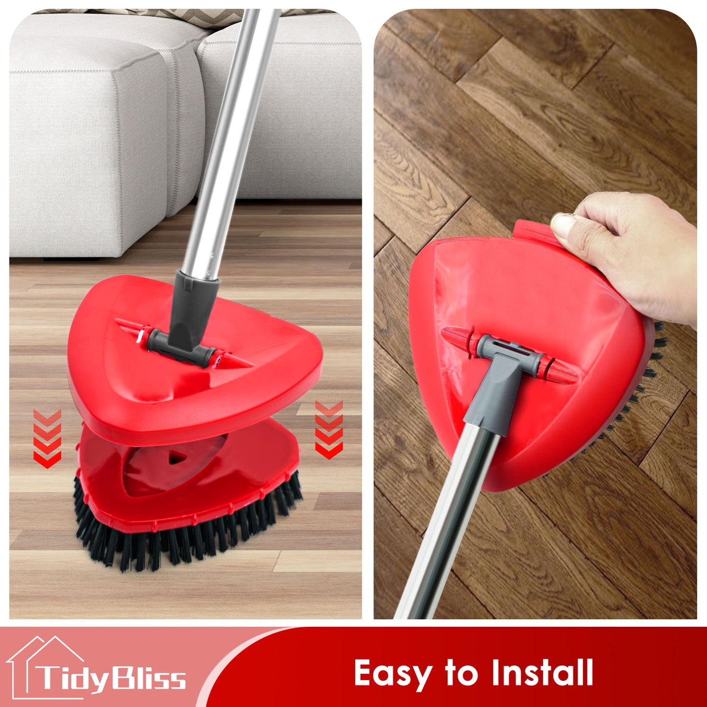 TidyBliss Scrub Brush Attachments 2 PCS for EasyWring 1 Tank Spin Mop System
