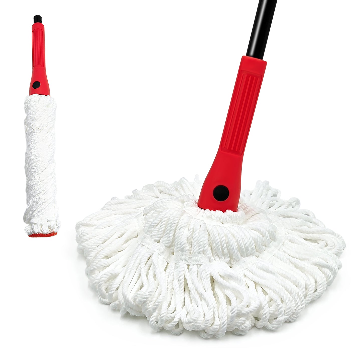 JEHONN Self Wringing Mop Long Handle with 2 Washable Heads, Wet Mop for Tile Hardwood Floor Cleaning  (Red)