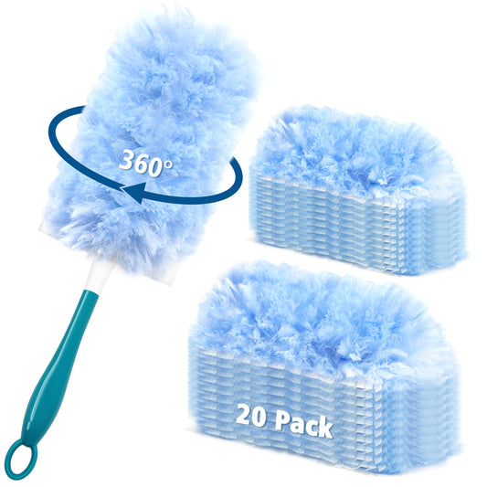 Dusters Heavy Duty with 20 Refills Compatible with Swiffer for Multi-Surface Cleaning (Blue)