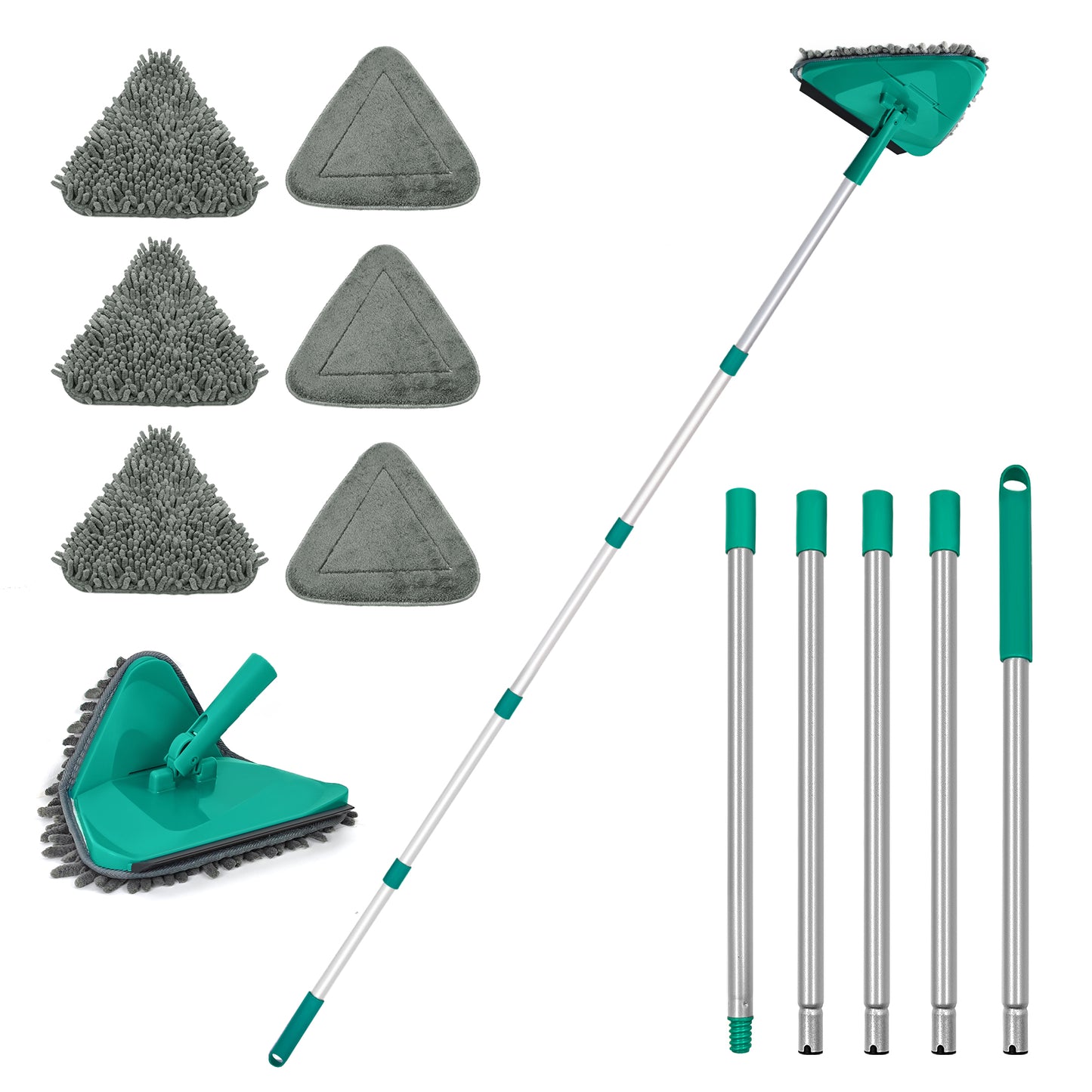 JEHONN Wall Cleaning Mop with Long Handle, Ceiling Cleaner Tool Duster Green