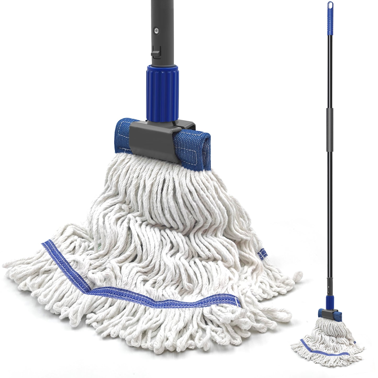 TidyBliss Commercial Mop Heavy Duty with 57.5 inches Long Handle (Blue)
