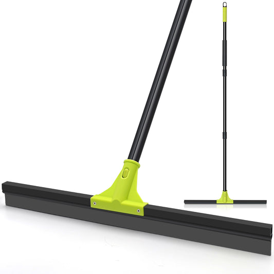 TidyBliss Floor Squeegee Heavy Duty, 24” Rubber Water Scraper Broom (Green)