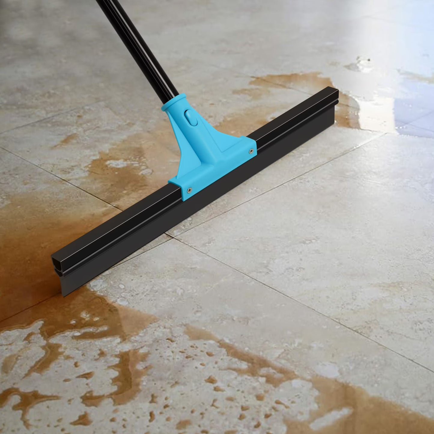 NEWE Squeegee for Floor Cleaning Extends to 58.3" Long Handle, Blue