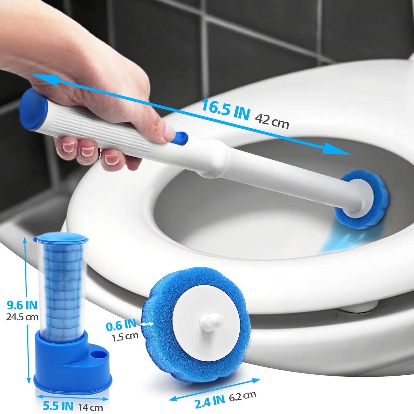 NEWE Disposable Toilet Brush with Tweezers with 42PCS Refills