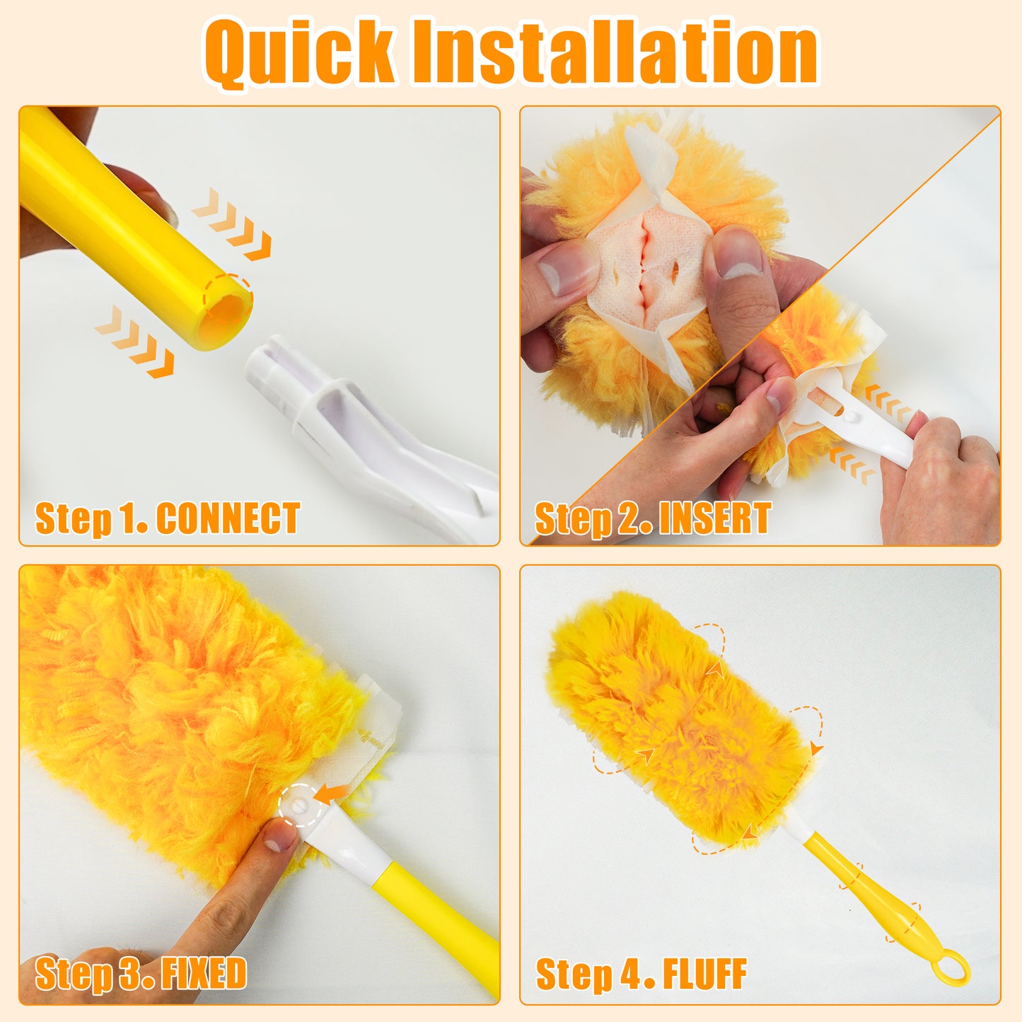 JEHONN Duster Refills for Swiffer 20 Counts, 360 Degree Heavy Duty Dusting Kit