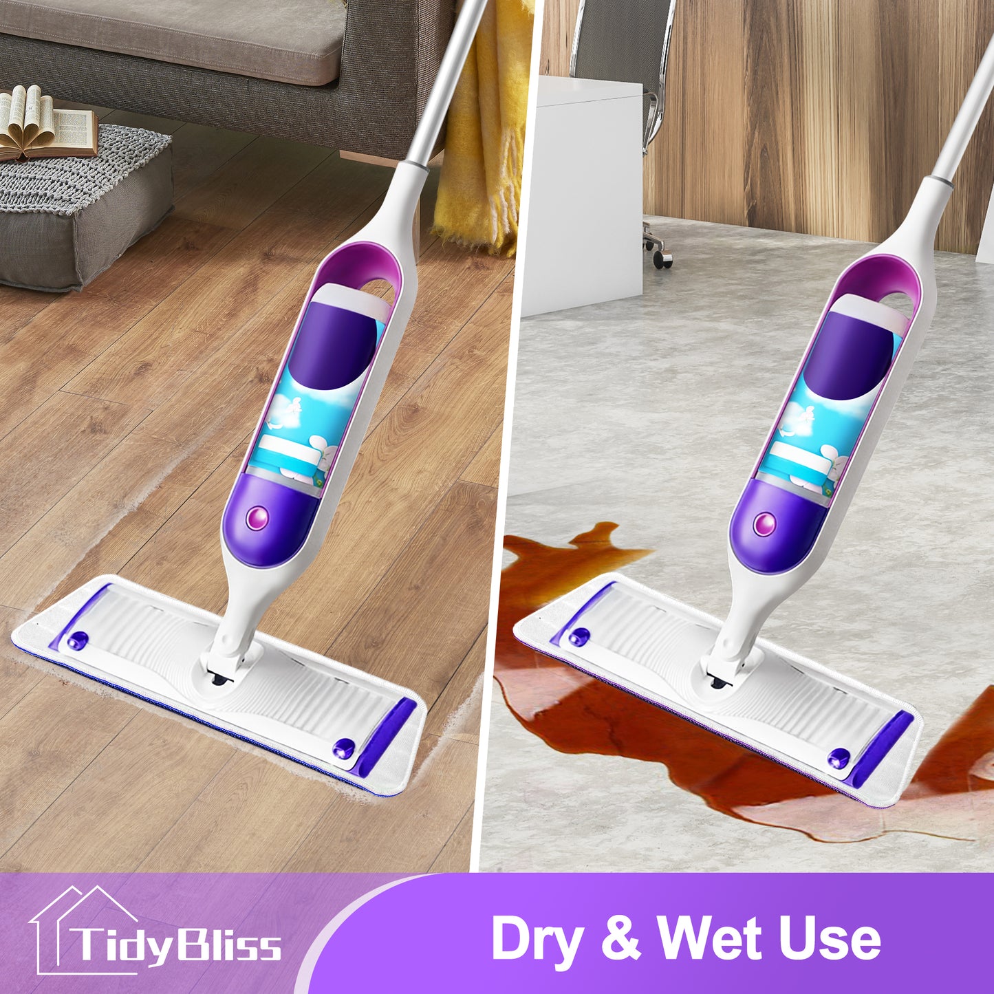 TidyBliss Reusable Power Mop Pads 7 Pack (7 Colors)
