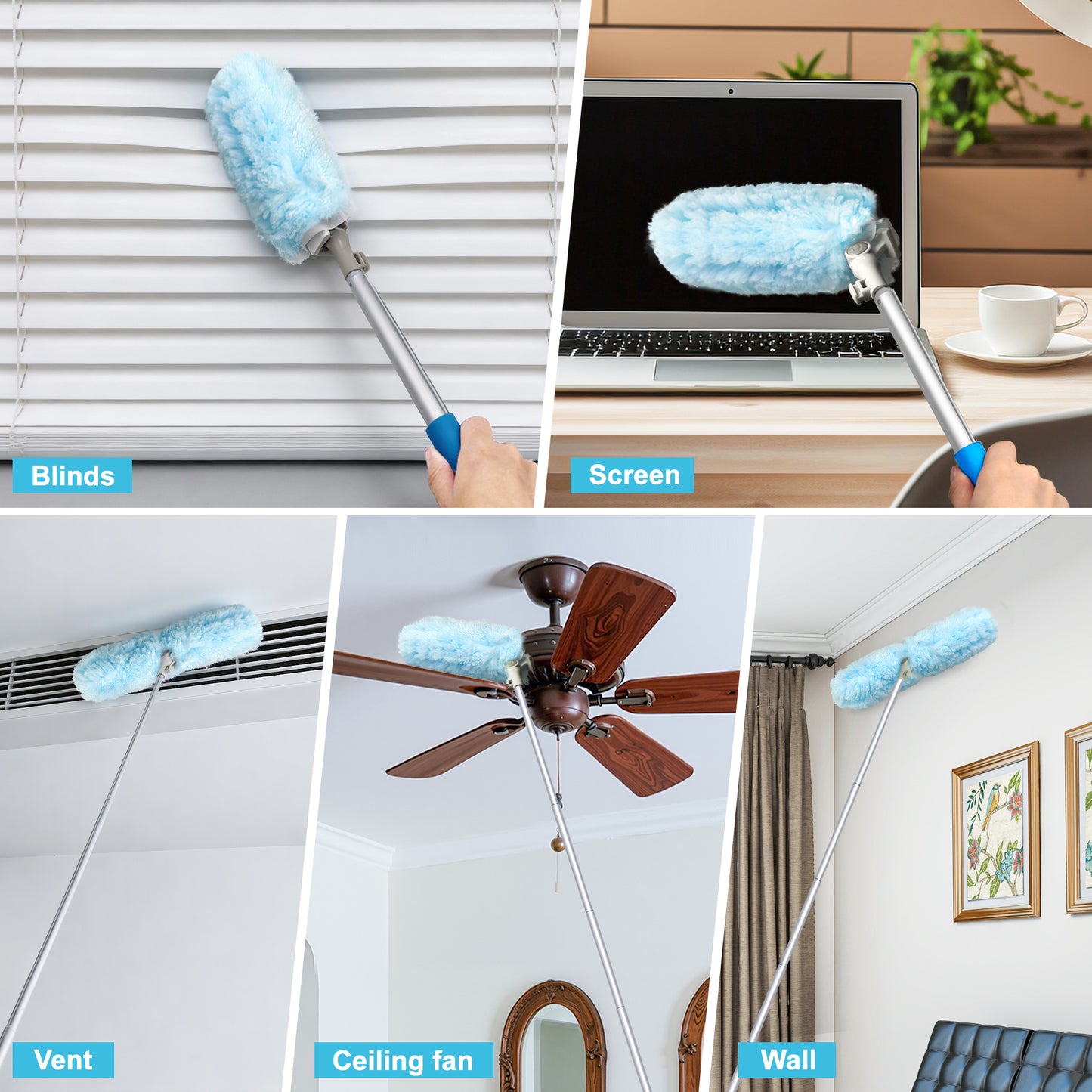 JEHONN Duster with 6 ft Extension Pole, 10 Refills