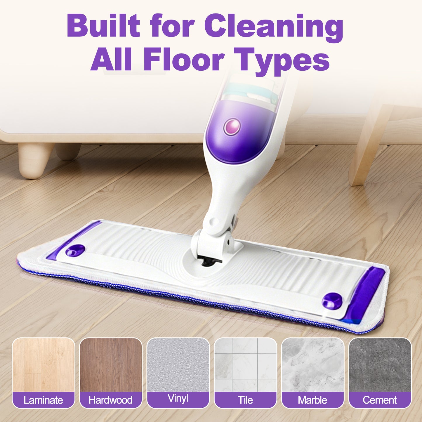 JEHONN 7 Pack Reusable Microfiber Mop Pads for PowerMop (7 Colors)