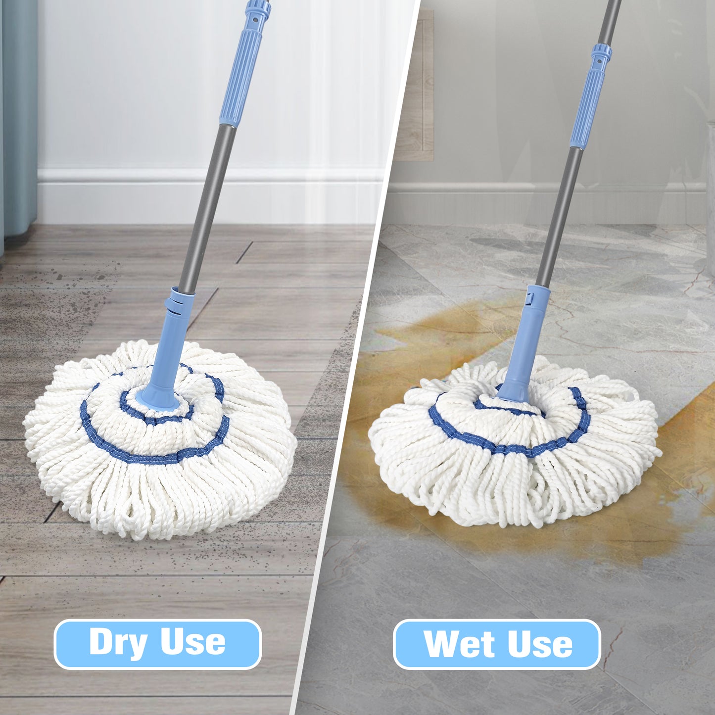 Self Wringing Twist Mop for Floor Cleaning (Blue)