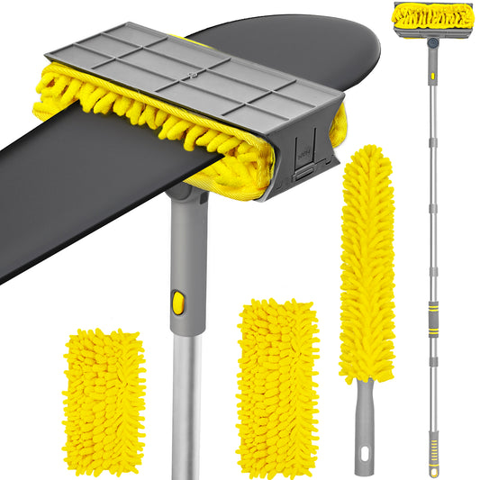 JEHONN 77" Ceiling Fan Cleaner Duster with Extra Bendable Chenille Dust Cleaning Tool (Yellow)