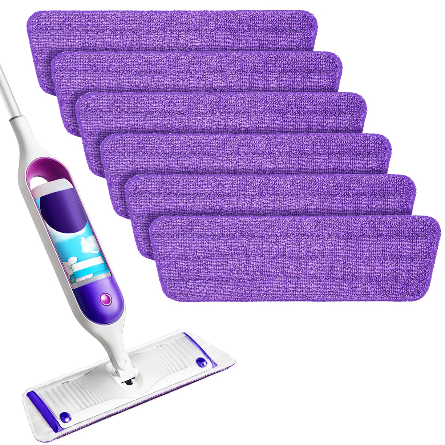 TidyBliss Reusable Power Mop Pads 6 Pack (Purple)