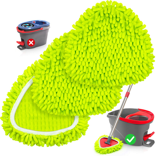 ZenClean Microfiber Mop Head Replacement 3 PCS Fit for EasyWring 1 Tank System (Green)