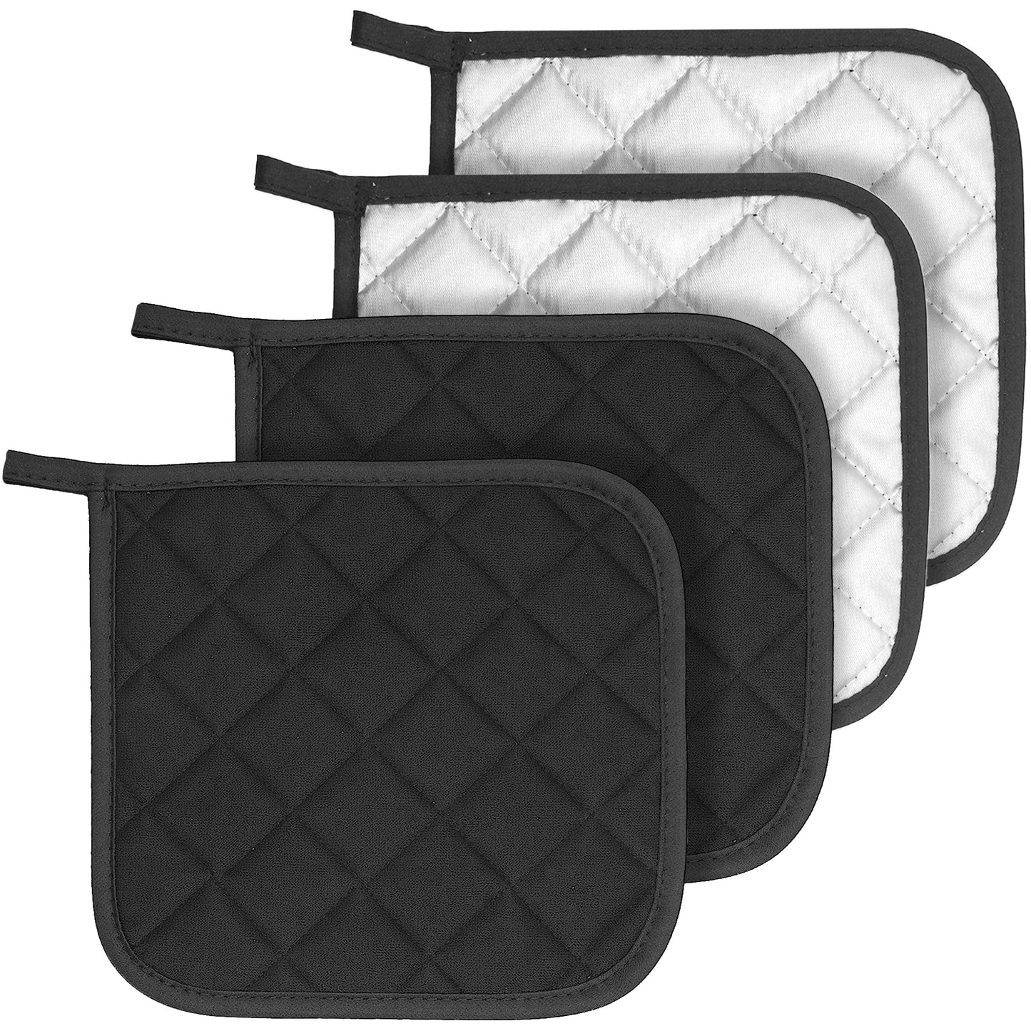 ZenClean Pot Holders for Kitchen 4 Pack (Black)