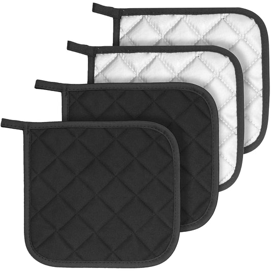 ZenClean Pot Holders for Kitchen 4 Pack (Black)