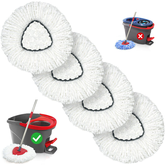 TidyBliss Spin Mop Replace Head 4 Pack for EasyWring 1 Tank System