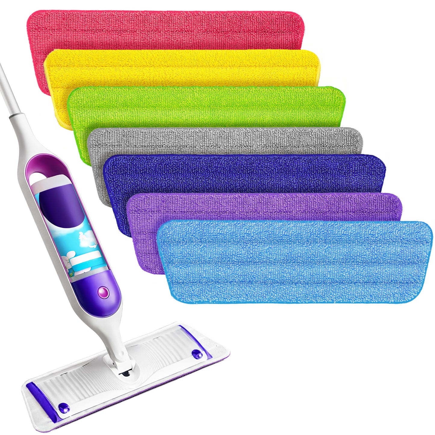 TidyBliss Reusable Power Mop Pads 7 Pack (7 Colors)