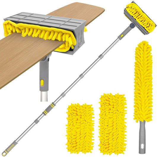TidyBliss 77" Ceiling Fan Cleaner Duster with Extension Pole (Yellow)