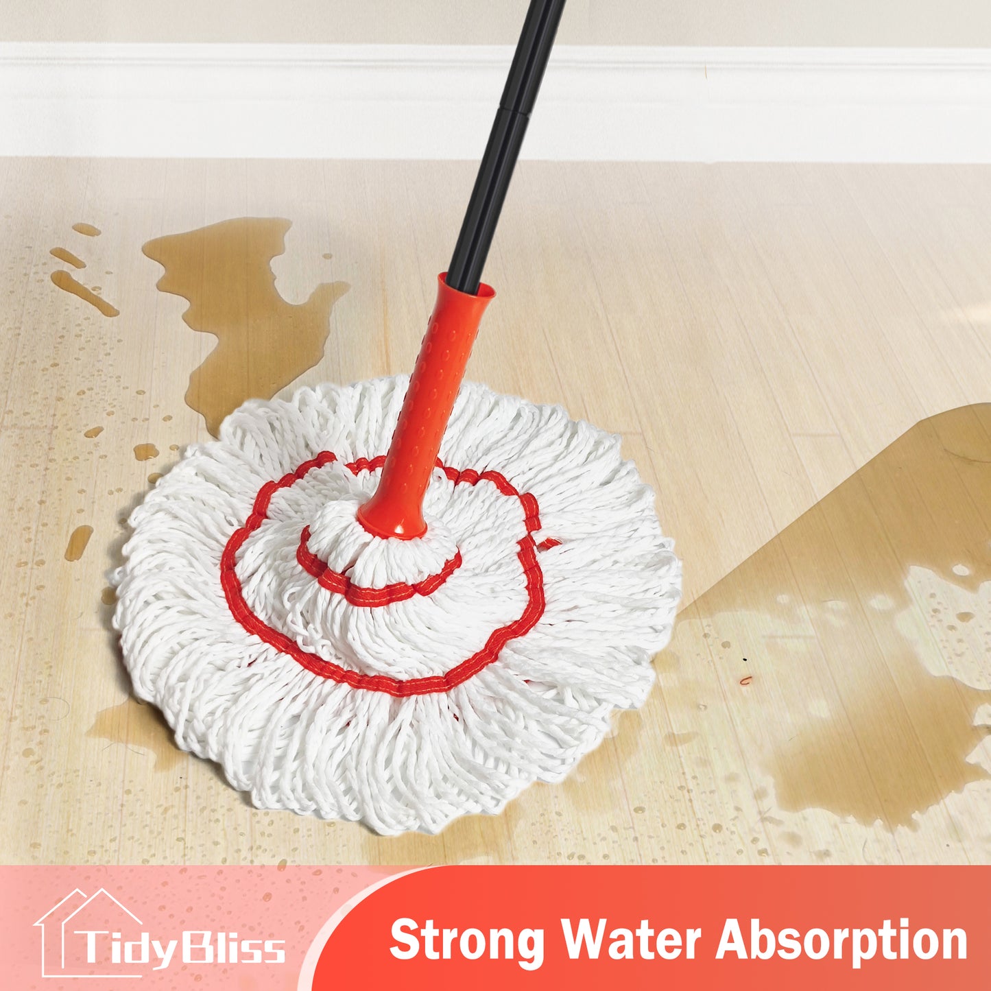 TidyBliss Self Wringing Twist Mop for Floor Cleaning (Orange)