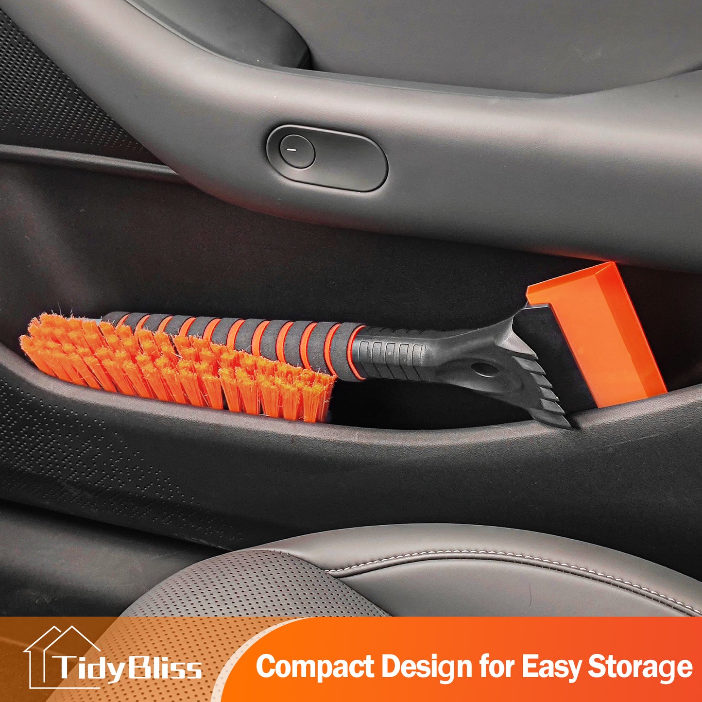 TidyBliss Ice Scraper and Snow Brush for Car Windshield (Orange)