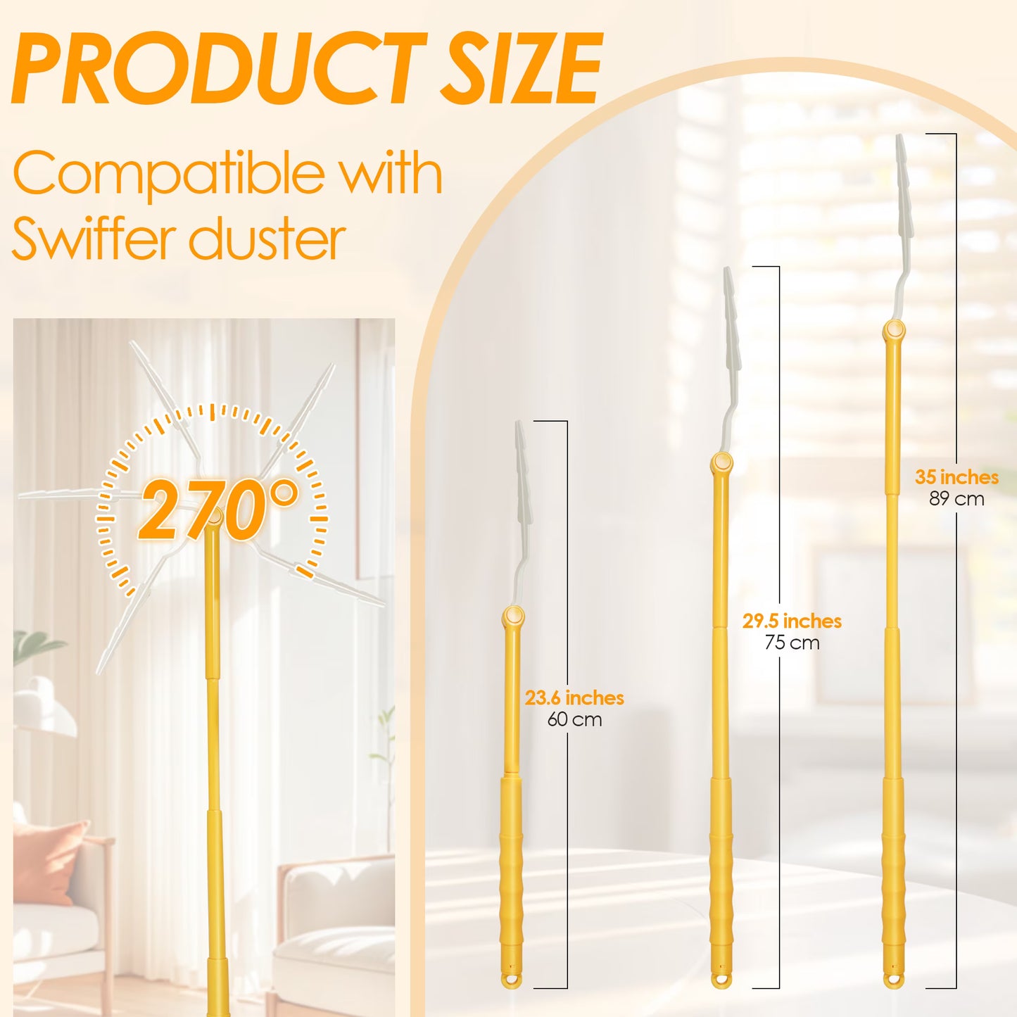 NEWE Dusters with Extension Pole for Cleaning, 20 Refills, Yellow