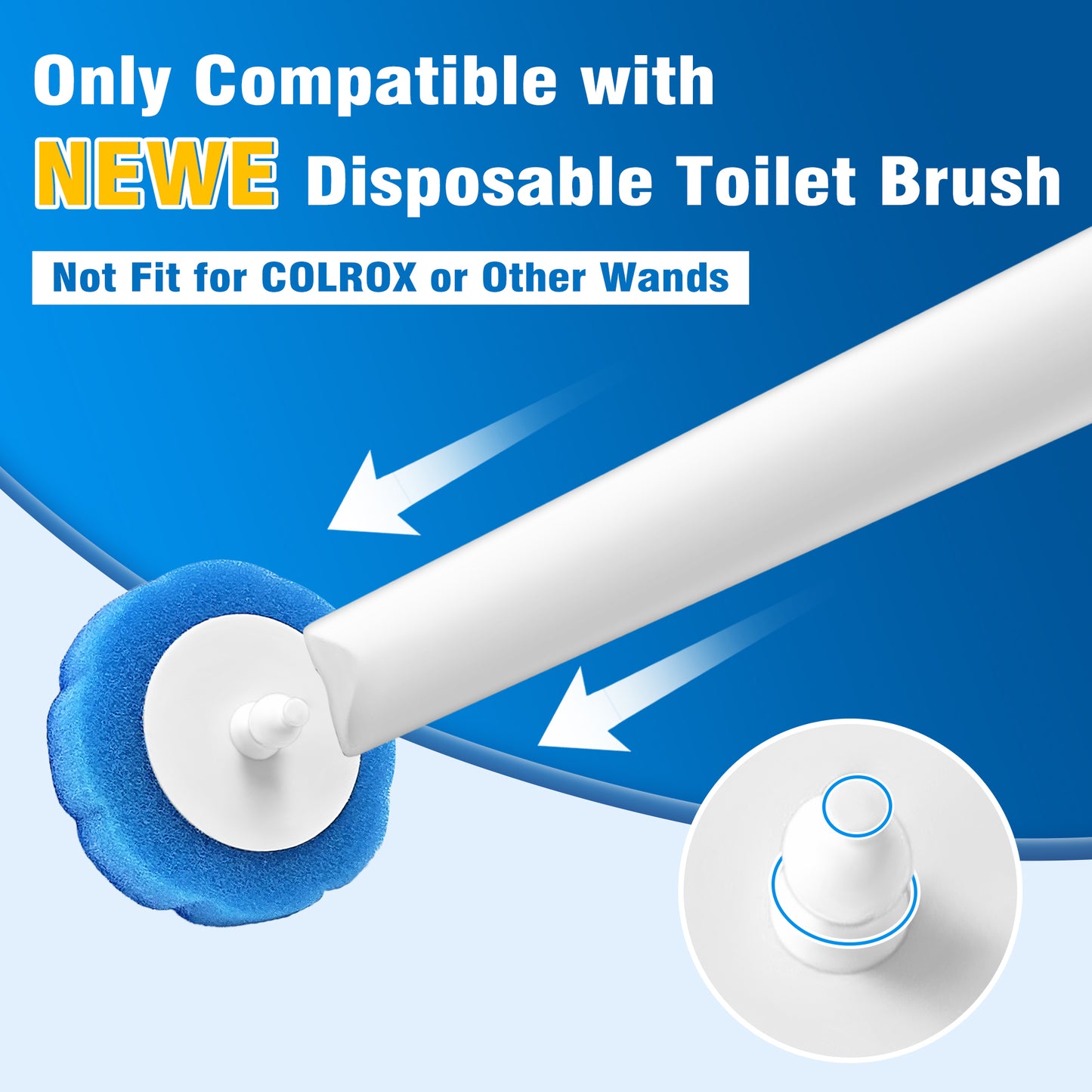 NEWE Disposable Toilet Brush with Tweezers with 42PCS Refills