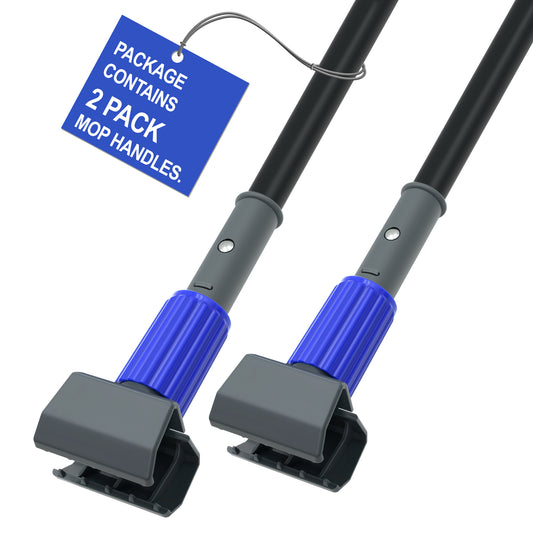 TidyBliss 2 Pack Mop Handle Commercial Heavy Duty with 57.5 inches Long Stick (Blue)