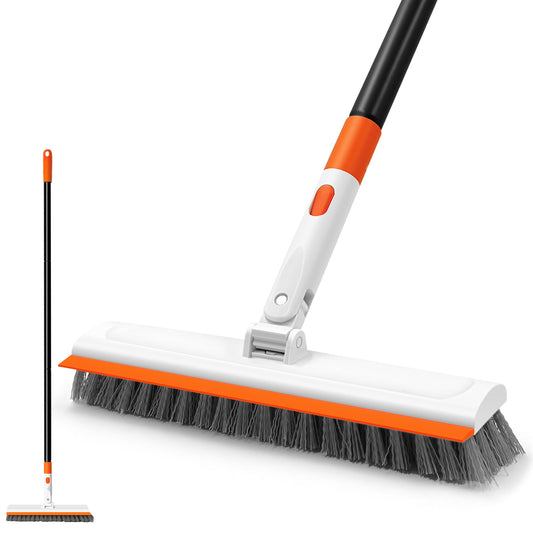 Floor Scrub Brush with Long Handle (White)