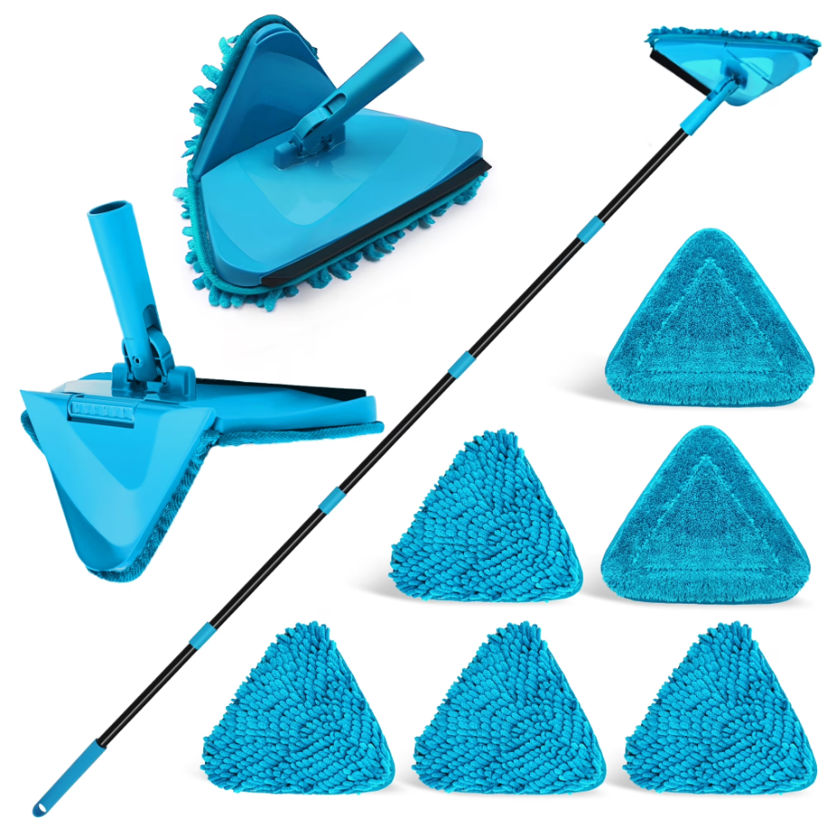 NEWE Wall Mop Cleaner with 80 inches Long Handle (Blue)