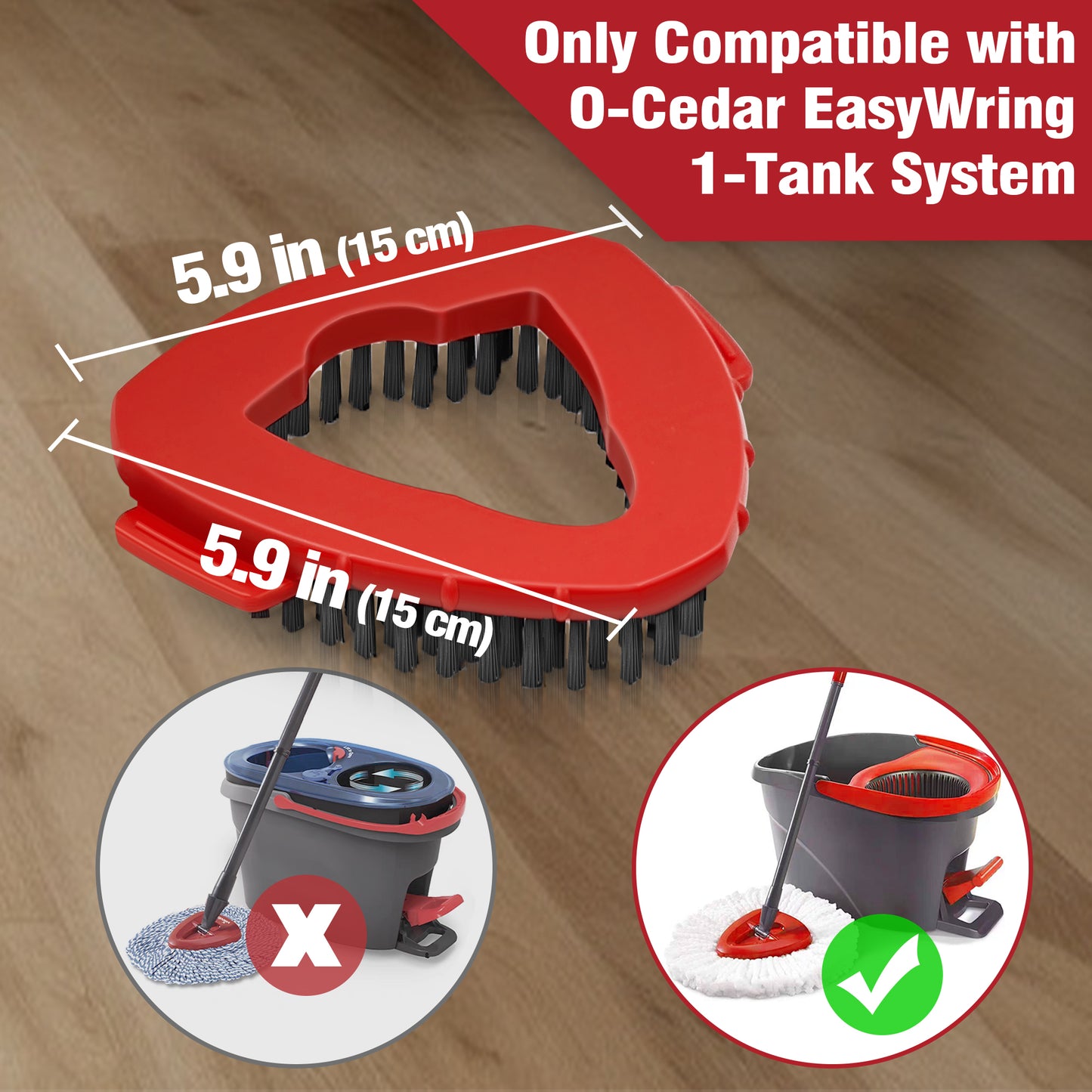 Scrub Brush Attachments 2 Pcs for O-Cedar EasyWring 1 Tank System