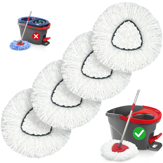 ZenClean Spin Mop Replacement Head 4 PCS Compatible with EasyWring 1 Tank System