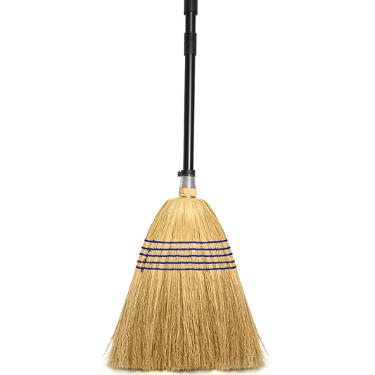 TidyBliss Corn Straw Broom Heavy Duty with 59 inches Long Handle