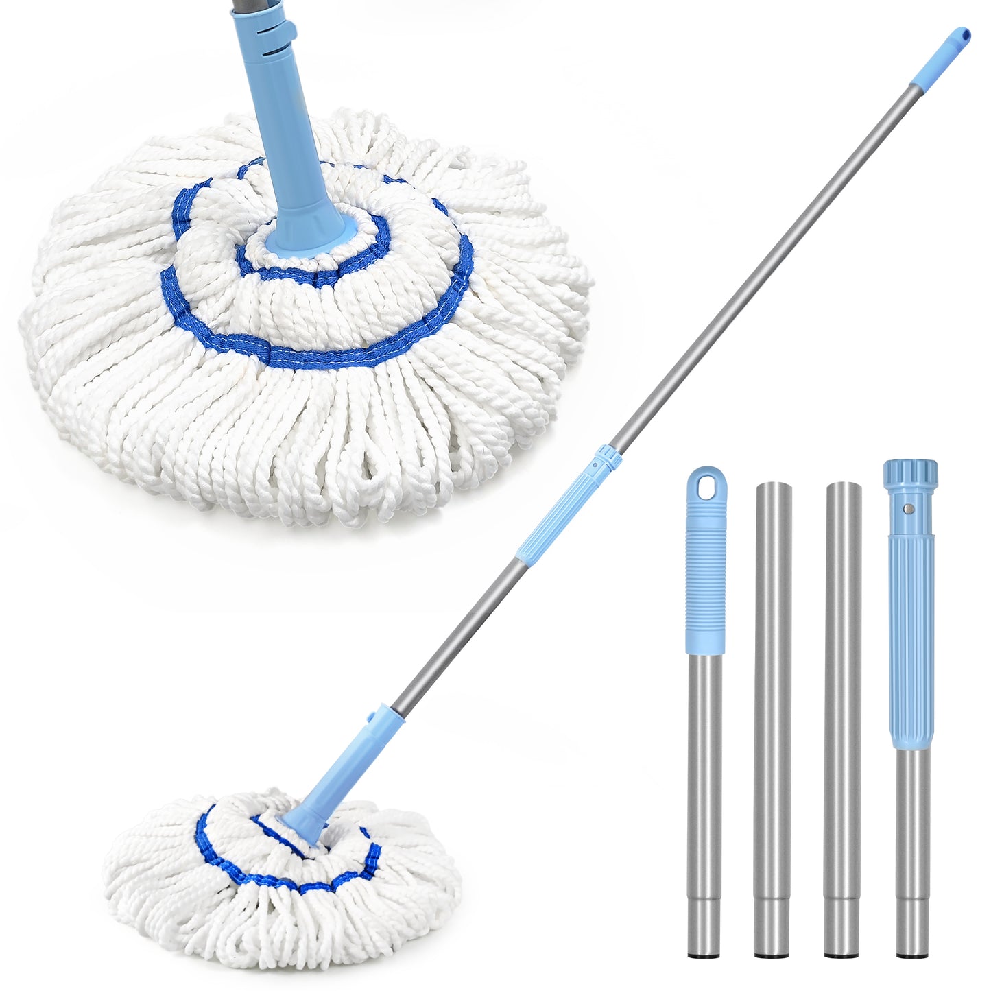 Self Wringing Twist Mop for Floor Cleaning (Blue)